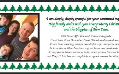 The Eyman family wishes you a very Merry Christmas and Happy New Year