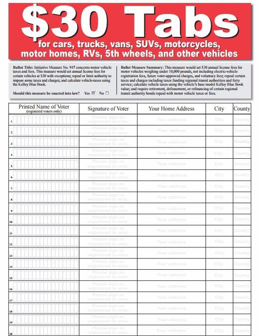 NEW INITIATIVE:  Bring Back Our $30 Tabs — let’s stick it to Sound Transit