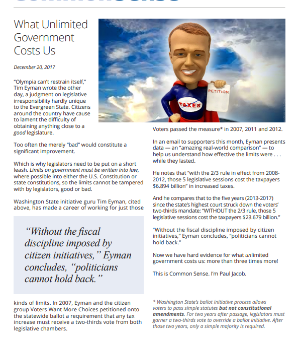 REQUIRED READING:  What Unlimited Government Costs Us