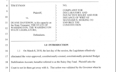 2ND LAWSUIT: Here’s why I’m suing the Legislature a 2nd time – to protect the Rainy Day Fund