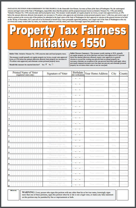 Today we kickoff the signature drive for the Property Tax Fairness