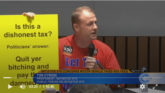 Watch tonight’s I-976 debate online. “Is this a dishonest tax? Politicians answer: “Quit yer bitching and pay the damned tax.” Pigs are gonna be squealin’ 2nite!!