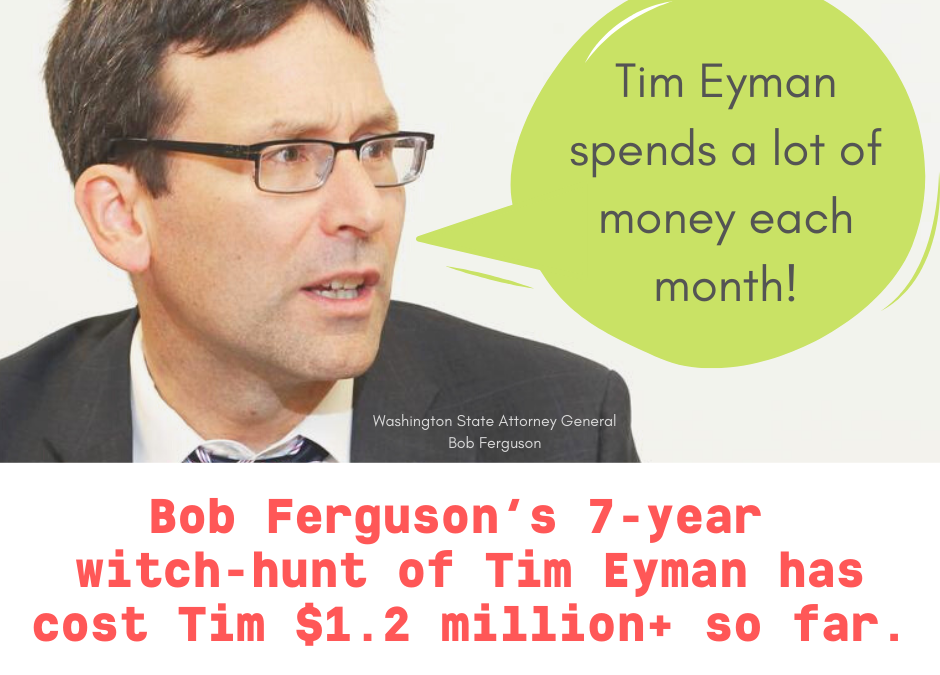 Bob Ferguson’s 7-year Witch-Hunt has cost me $1.2 million+ so far.