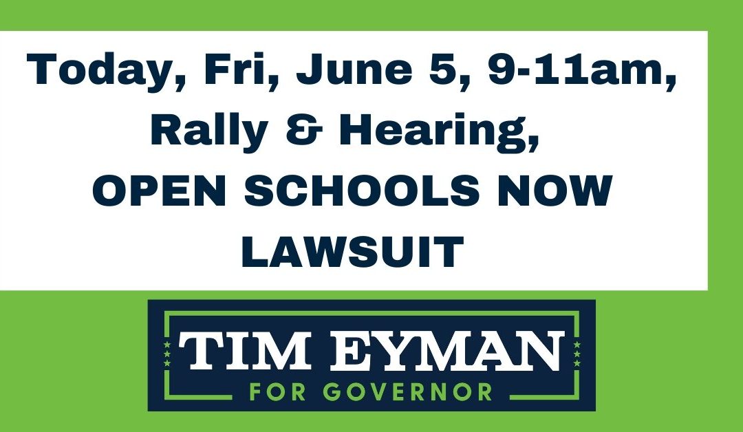 Today, Fri, June 5, 9-11am, rally & hearing, OPEN SCHOOLS NOW LAWSUIT